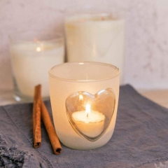 FROSTED HEART VOTIVE CANDLE HOLDER