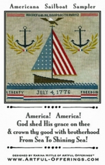 AMERICANA SAILBOAT SAMPLER CROSS STITCH PATTERN