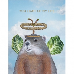 ANGELIC GROUNDHOG GREETING CARD