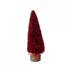 CHRISTMAS BOTTLE BRUSH TREE 3.75" X 10.75"-RED- SALE