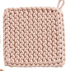 CROCHETED LIGHT PINK POTHOLDER