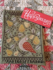 FIRST DAY OF CHRISTMAS SAMPLER & TREE CROSS STITCH KIT  (Includes Pattern)