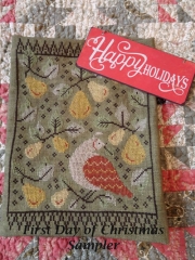 FIRST DAY OF CHRISTMAS SAMPLER & TREE CROSS STITCH KIT- 36 Count Linen (Includes Pattern)