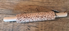 EMBOSSED WOODEN ROLLING PIN WITH VINE DESIGN
