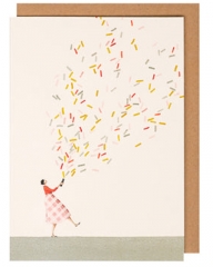 GLITTER BOMB GIRL GREETING CARD