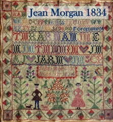 JEAN MORGAN 1834 SAMPLER