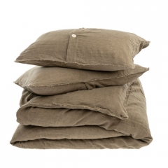 LINA LINEN KING DUVET SET - Color: MINK