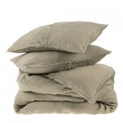 LINA LINEN KING DUVET SET - Color: SAND