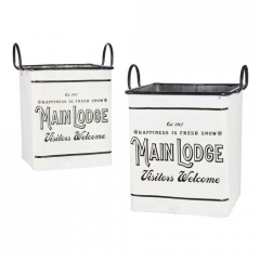 MAIN LODGE HANDLED SQUARE CONTAINERS - SET OF 2 -SALE