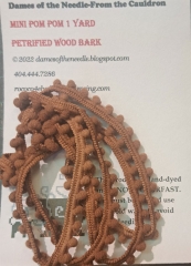 PETRIFIED WOOD BARK MINI POM POM TRIM - 1 Yard