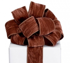 RUST WRINKLED VELVET RIBBON