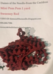 SWEENEY RED MINI POM POM TRIM - 1 Yard