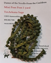 TEXARKANA SAGE MINI POM POM TRIM - 1 Yard