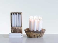 UNSCENTED SHORT TAPER CANDLES