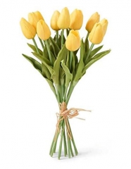 13.5 inch YELLOW REAL TOUCH TULIP BUNDLE (12 stems)