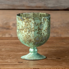 ANTIQUE FRENCH BLUE CHALICE - SMALL