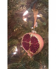 BEADED GLASS POMEGRANATE ORNAMENT- STYLE 1 -SALE