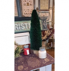 CHRISTMAS BOTTLE BRUSH TREE 6.75" x 21.5"- GREEN -SALE