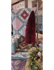 CHRISTMAS BOTTLE BRUSH TREE 6.75" x 21.5"- RED -SALE