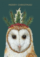 CHRISTMAS OWL CARD - PF736VS