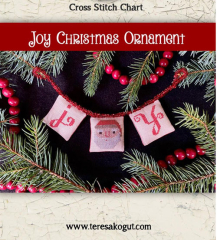 JOY CHRISTMAS ORNAMENT Cross Stitch Pattern