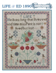 LIFE ED 1890 ANTIQUE REPRODUCTION SAMPLER Pattern - PREORDER