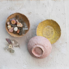 DECORATIVE PAPER MACHE BOWL SET - 3 Bowls per set