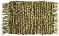 RAE WOVEN FRINGE PLACEMAT - GREEN
