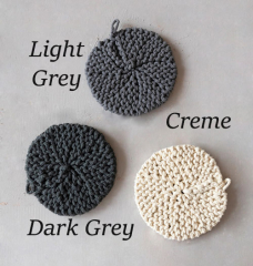 8" ROUND CREME CROCHET POT HOLDER