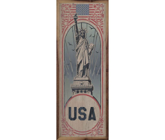 VINTAGE USA POSTER FRAMED WOOD PRINT