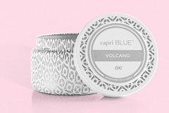 VOLCANO WHITE TROPICAL TRAVEL TIN CANDLE