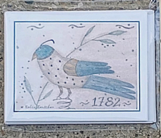 Folk Art Fancies "1782 FRAKTUR BIRD" NOTECARDS - Set of 5