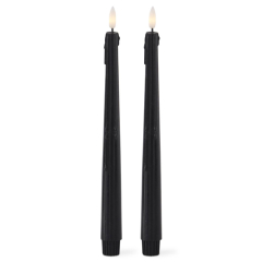 11.5 INCH LED DRIP CANDLES WITH TIMER - Black - Set of 2