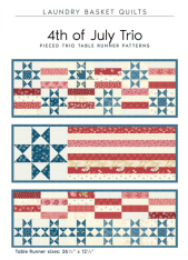 4TH of JULY TRIO Pieced Trio of Table Runner Patterns