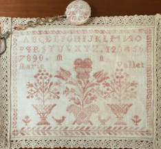 "A FRENCH ROSE - MARIE VALLET" Sampler Kit - 46 Count Linen (Includes Pattern)