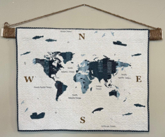 "LONGSHORE MAP" WALL HANGING KIT | Includes Fabric Panel & Binding | No Pattern Needed