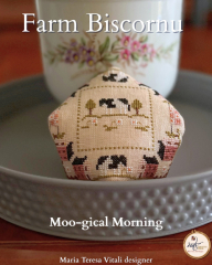 "MOO-GICAL MORNING - Farm Biscornu Collection"  Cross Stitch Pattern