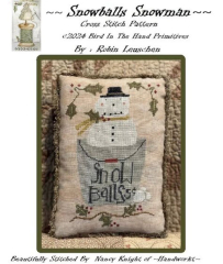SNOWBALLS SNOWMAN CROSS STITCH PATTERN