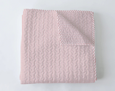 Ida Mae TICKING STRIPE QUILT - Red - Twin Size