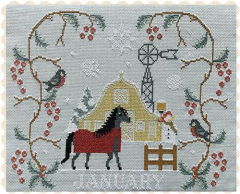 BARN CALENDAR JANUARY Cross Stitch Pattern