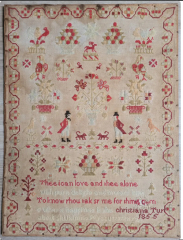 CHRISTIANA TURNER, 1855 Reproduction Sampler Cross Stitch Pattern