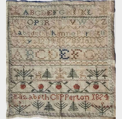 ELIZABETH CLIPPERTON, 1824 Cross Stitch Sampler Reproduction Pattern