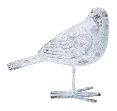 WEATHERED RESIN BIRD - LOOKING TO THE SIDE