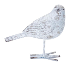 WEATHERED RESIN BIRD - LOOKING TO THE SIDE