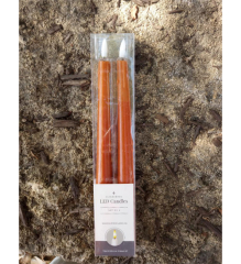 11.5 INCH LED DRIP CANDLES WITH TIMER - Rust Color - Set of 2
