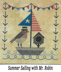 SUMMER SAILING WITH MR.ROBIN Cross Stitch Pattern