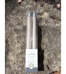 11.5 INCH LED DRIP CANDLES WITH TIMER - Taupe - Set of 2