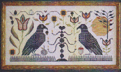 BLACKBIRD FRAKTUR CROSS STITCH PATTERN