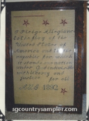 PLEDGE ALLEGIANCE 1892 CROSS STITCH PATTERN