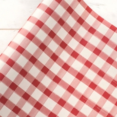 RED PAINTED CHECK PAPER TABLE RUNNER